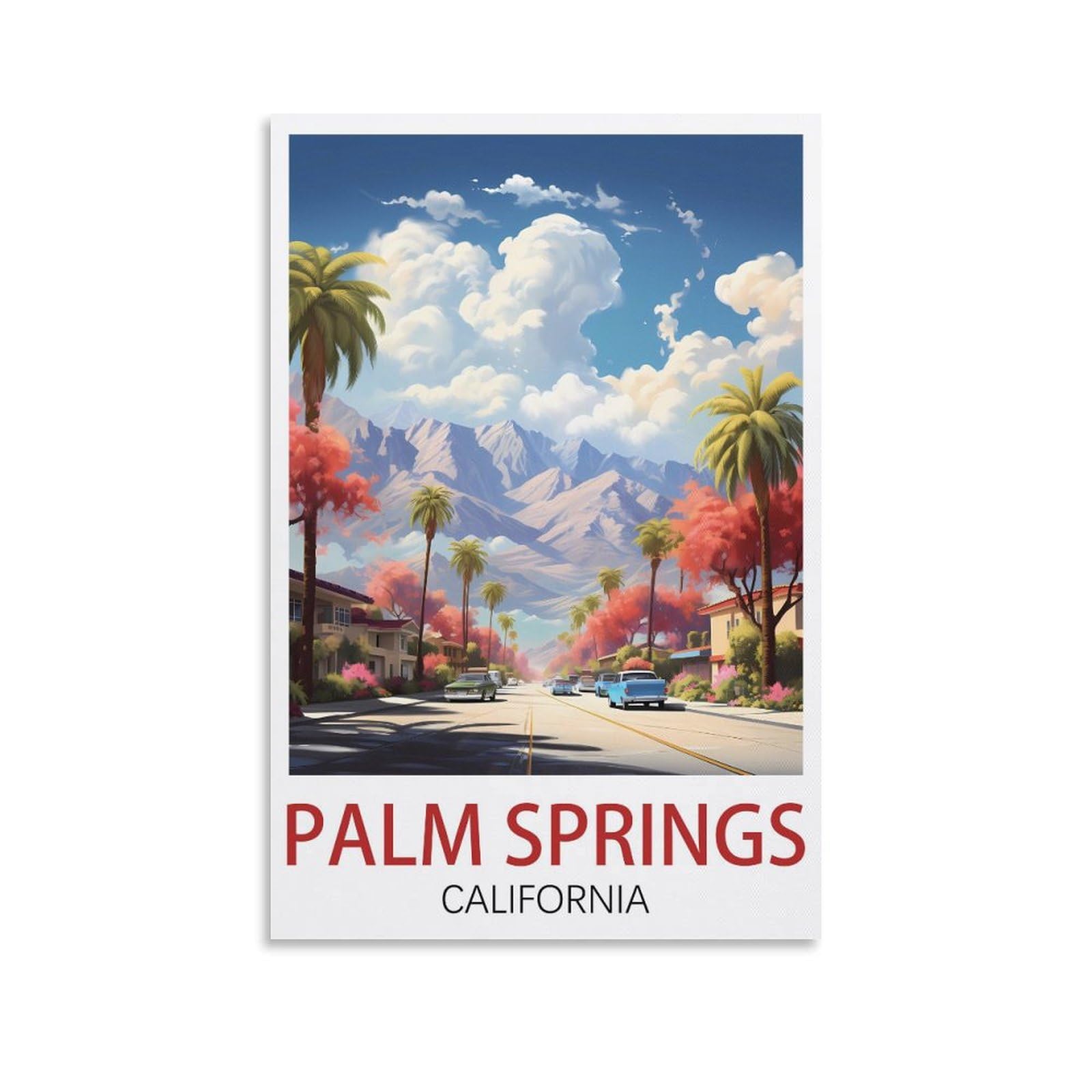 EZMLFA 5D Diamond Art Kits for Beginner,Palm Springs California,Diamond Picture Art for Beginner, DIY Gem Cross Stitch Creative Gift Home Wall Decor 40x50cm