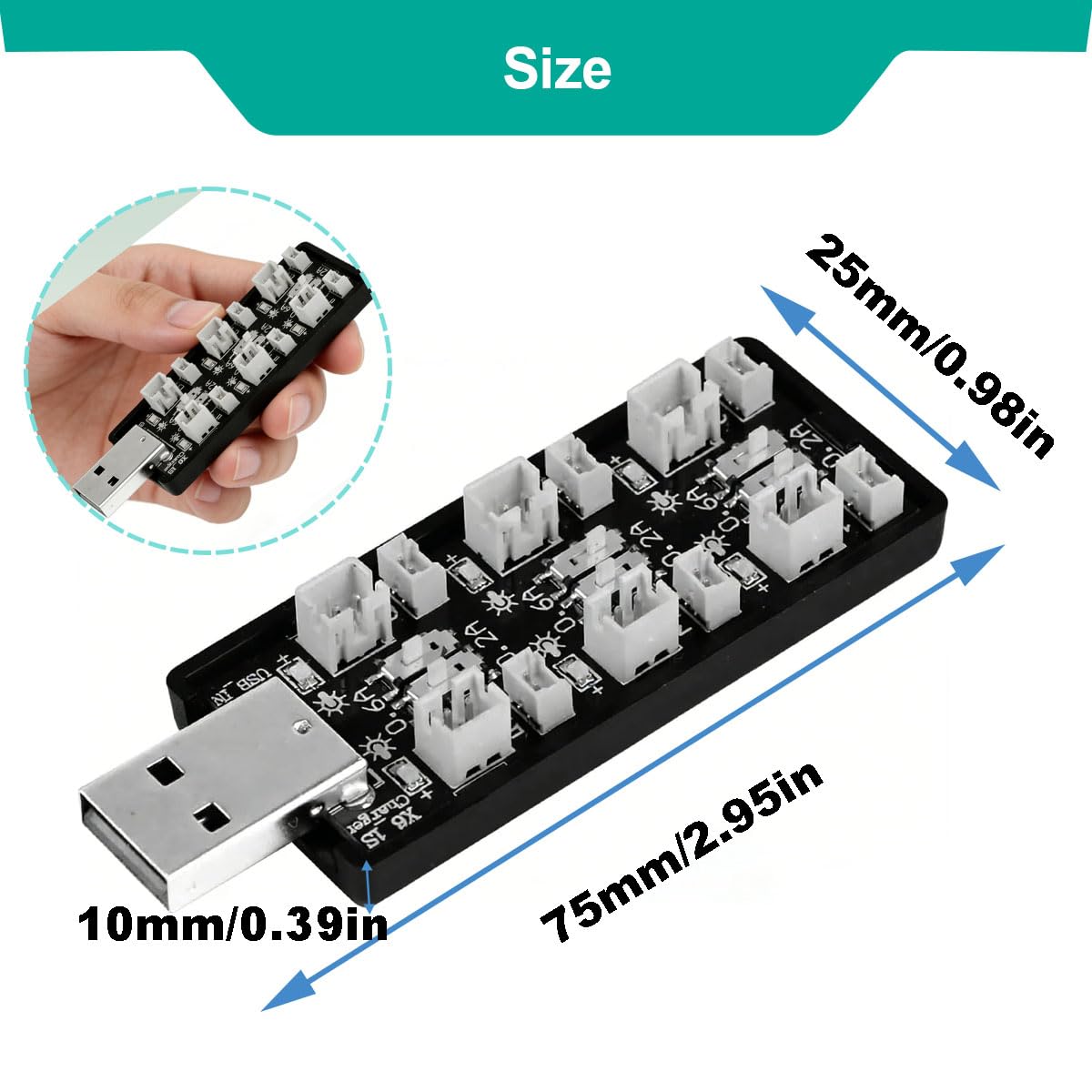 1S LiPo ładowarka USB 3,7 V/4,20 V 6-kanałowa 1S-LiHV ładowarka 6 w 1-Micro-JST-1,25-JST-PH-2,0-mCX-mCPX z przedłużaczem USB do Tiny Whoop Blade Inductrix