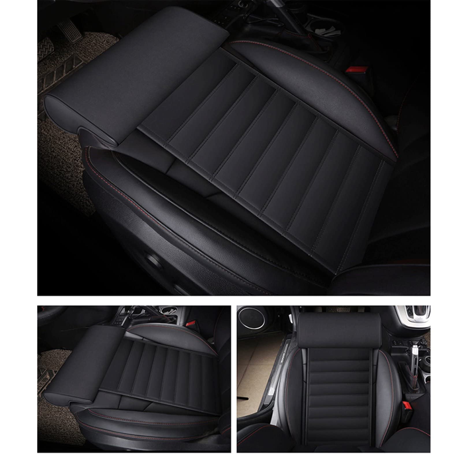Cuscino per Sedile Esteso per Auto,Supporto Gambe Esteso Cuscino Sedile Auto Allungato,Cuscino Comfort Leg Support per La Guida A Lunga Distanza,autobus,treno,ufficio, casa,Black-Longstrip