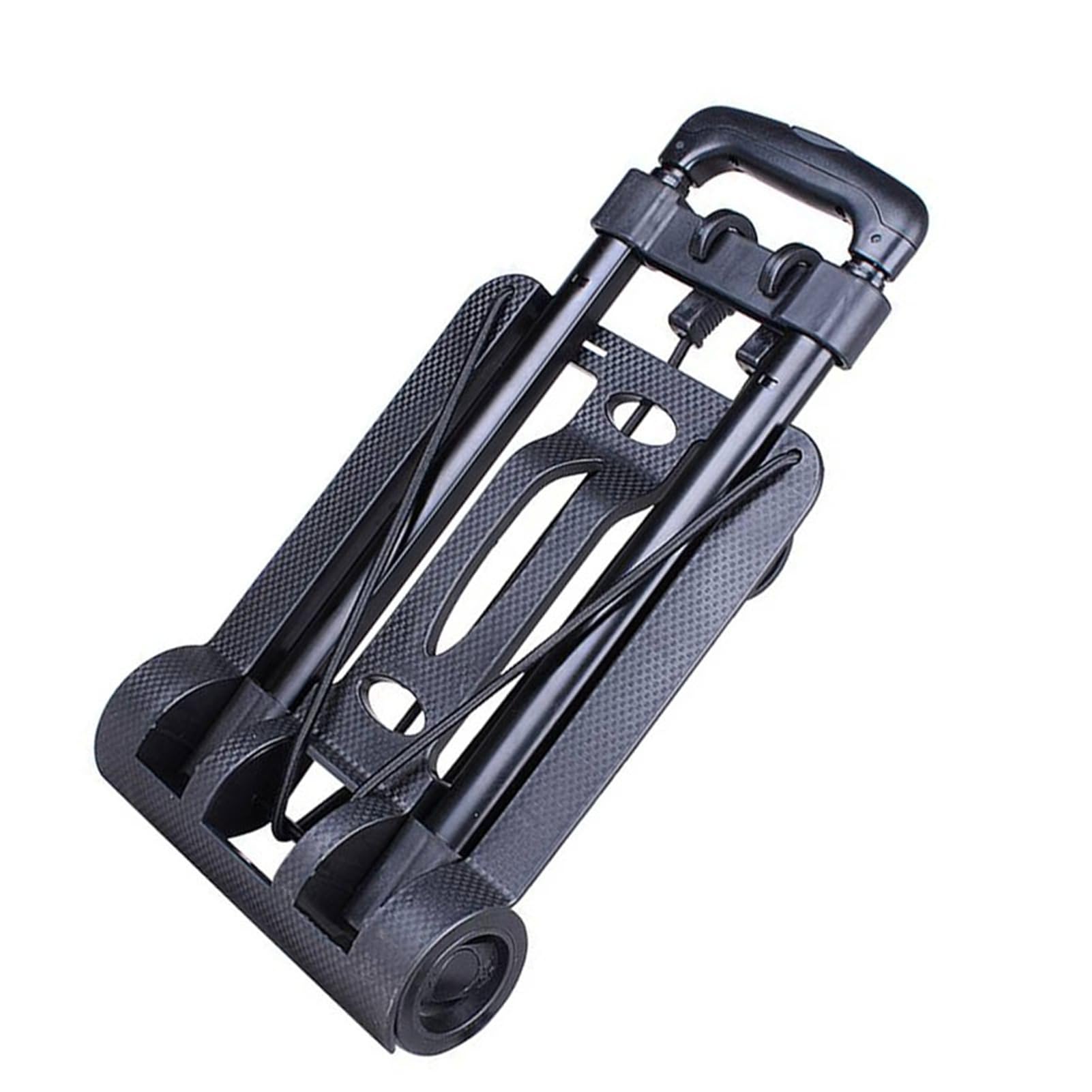 POENVFPO Carretilla de Mano Plegable, Carrito de ABS y Hierro con Ruedas, Carretilla de Mano Plegable para Viajes, Compras en la Oficina, Capacidad de 110 Libras, Barra de Tracción de 35 Pulgadas,