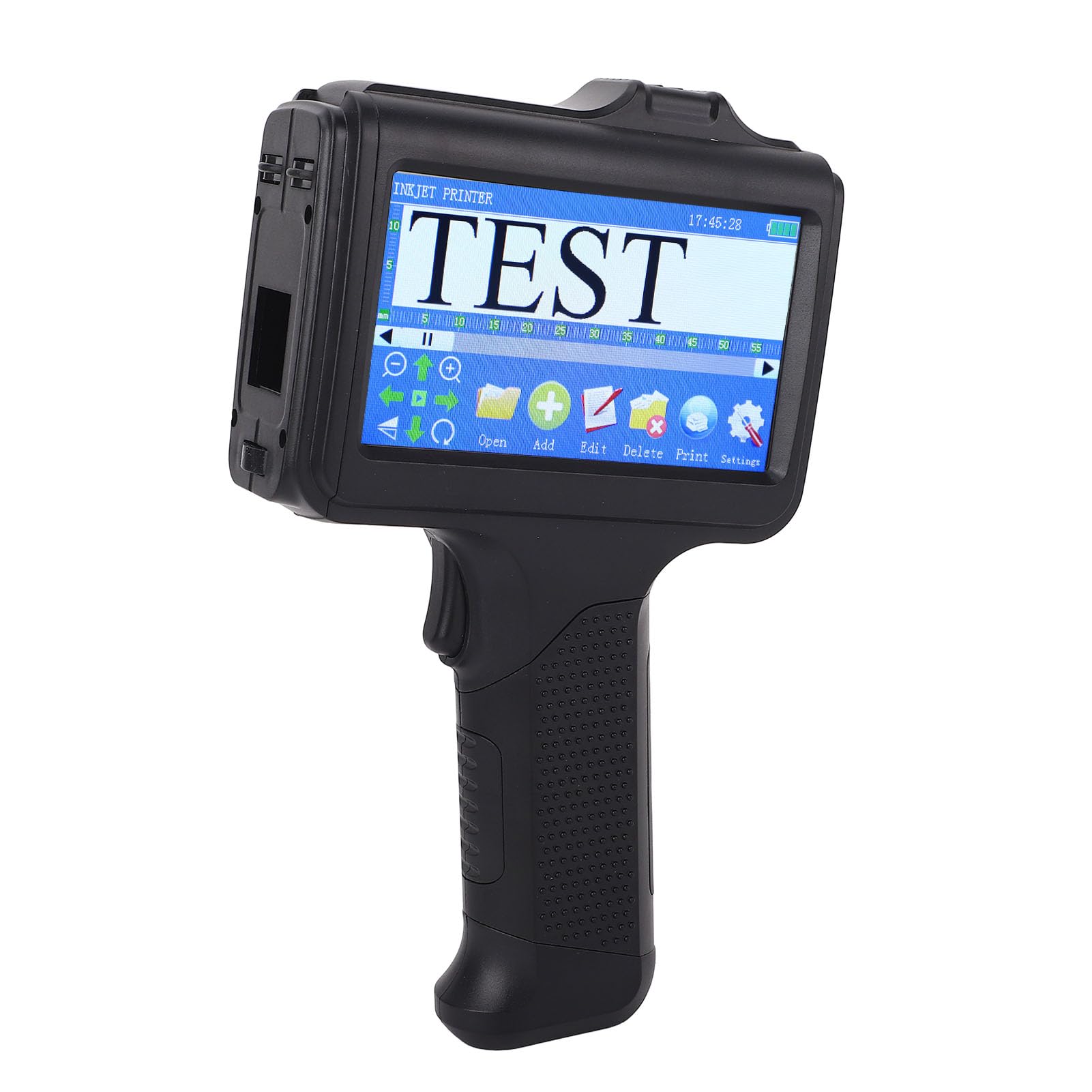 FTVOGUE Handheld-Tintenstrahldrucker, Tragbarer Tintenstrahlkodierer mit 4,3-Zoll-Touchscreen, Unterstützt 12,7 Mm Druckhöhe für Industrieverpackungen aus Holz, Kunststoff, Stoff