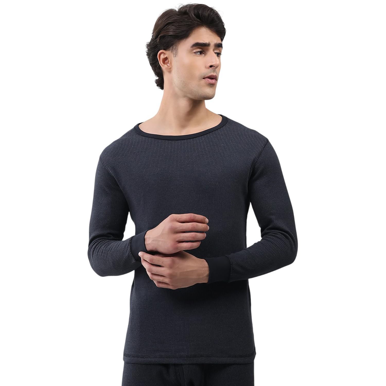 Men Regular Fit Solid Pattern Round Neck Pull On Full Sleeve Winter Thermal Vest|Comfortable Thermal Top for Men | Body Warmer Cozy Thermal Undershirt | Winter Thermal Vest (Pack of 1)-image-11