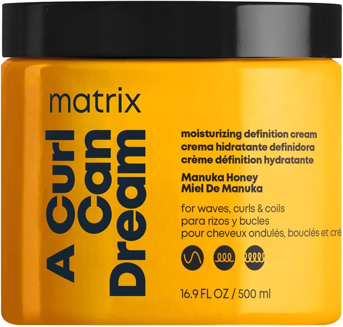 A Curl Can Dream Moisturizing Leave-in Cream - Moisturizes & Defines Curls For Curly, Coily, and Wavy Hair, Protects from Heat Styling, Frizz Control & Detangler, 16.9 Fl Oz