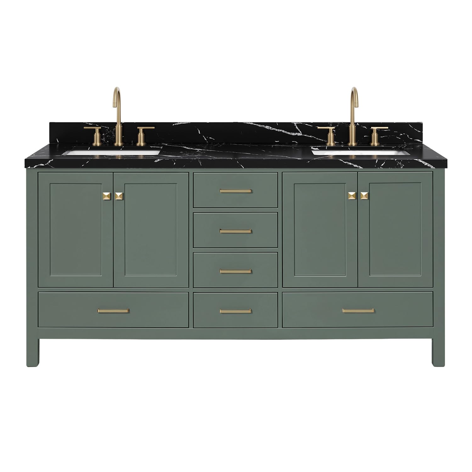 ARIEL Cambridge 72 Inch Double Sink Bathroom Vanity in Vintage Green