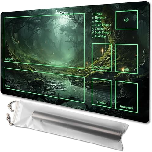 MTG - Tapete de juego tamaño 24 x 14 pulgadas, bolsas de almacenamiento antideslizantes, ideal para entusiastas de los juegos de cartas, tapete de