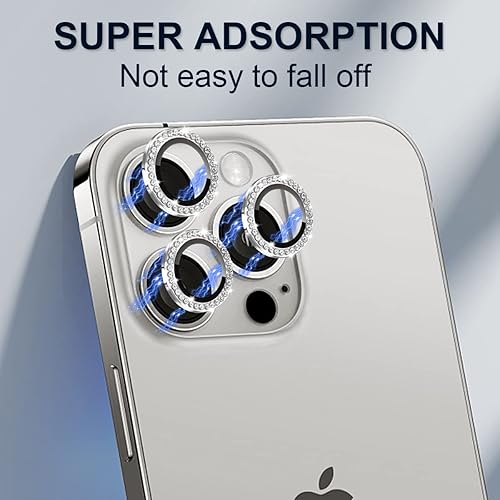 Miniatura 4 de Protector de lente de cámara de diamante para iPhone 13 Pro de 6.1 pulgadas y iPhone 13 Pro Max de 6.7 pulgadas, protector de lente de cámara de