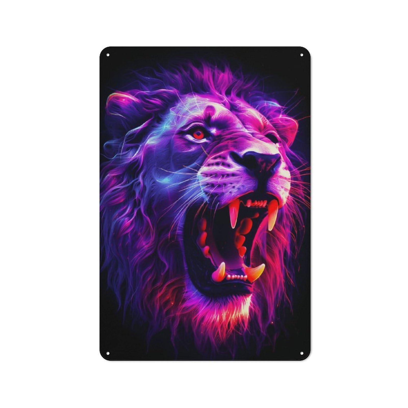 Junmoney Lion Rampage Old Style Metal Sign 30X20cm, Bar Wall Plaque For Diner, Restaurant, Shed Or Kitchen