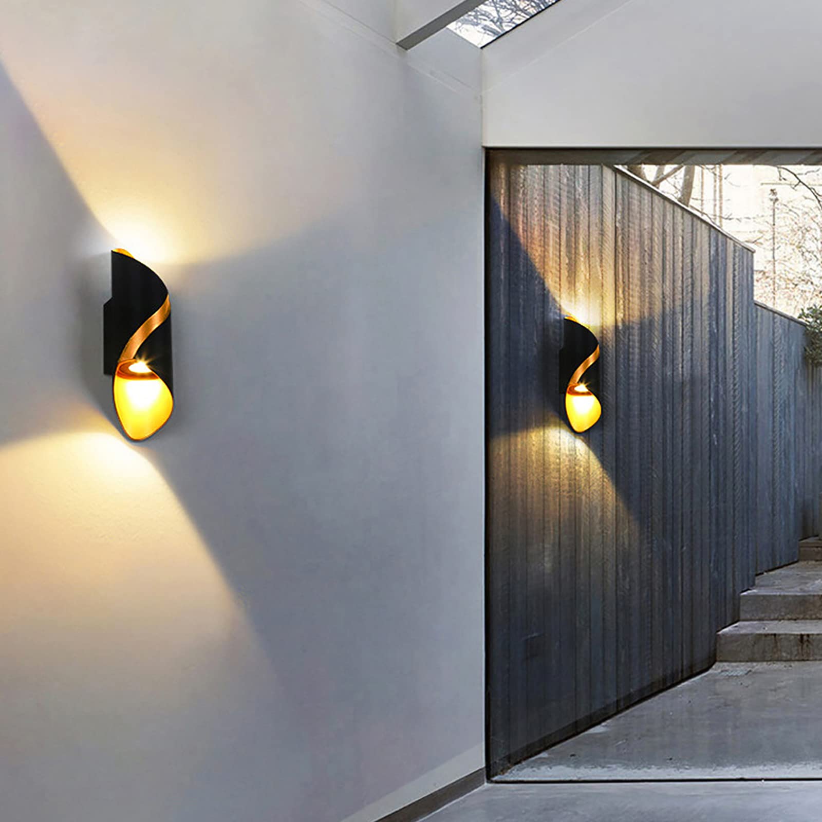 Spiralne oświetlenie kinkietowe LED, 10W wtykowe oprawy oświetleniowe naścienne, ciepła biel 3000K Led w górę i w dół na ganku Kinkiet do salonu Sypialnia Przedpokój Schody Łazienka