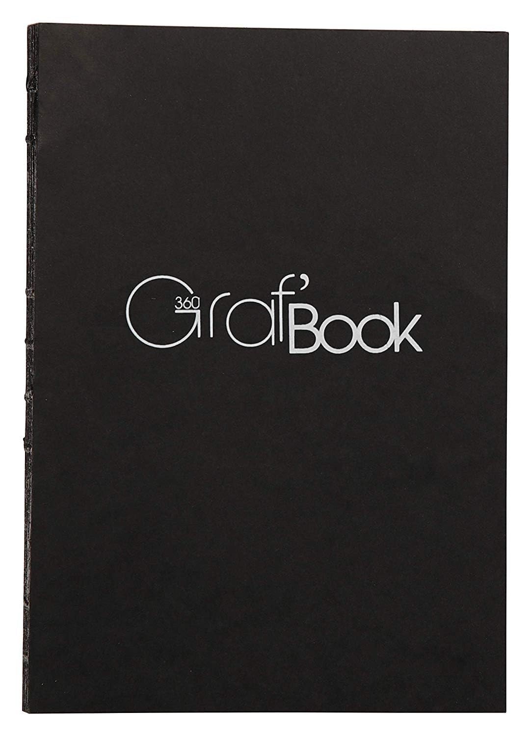 Clairefontaine 975802C – Notes rysunkowy szyty Graf'Book 360° – 100 arkuszy białego papieru do rysunku o gładkiej powierzchni – A4 (21 × 29,7 cm), 100 g – Układ pionowy