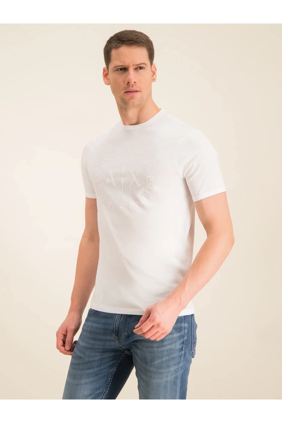 Armani Exchange Tee with Tone-on-Tone Logo T-shirt, Uomo