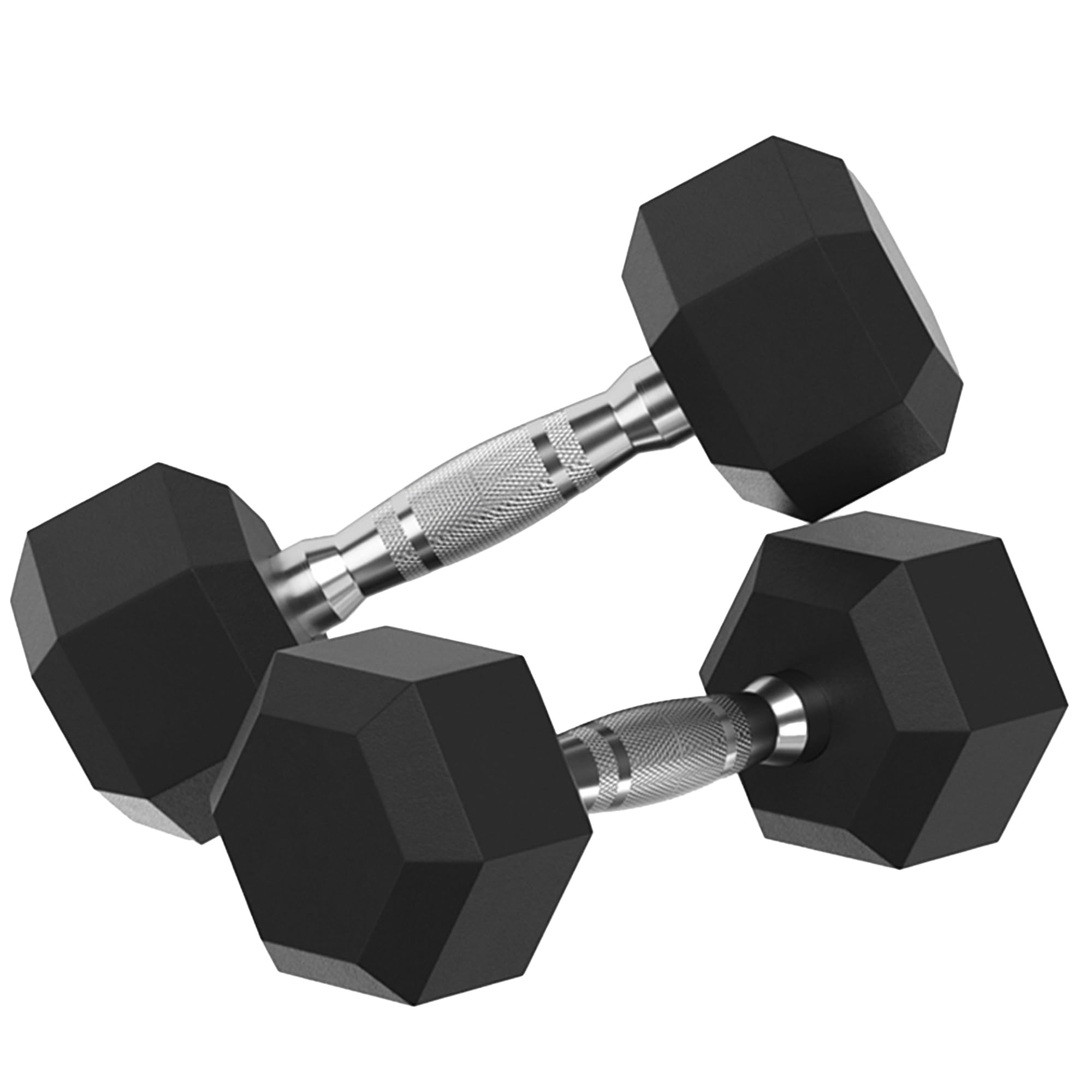 Set di manubri esagonali da 50 kg, in ghisa rivestita in gomma, con impugnature in metallo, per casa, palestra, allenamento di forza, fitness completo (1 kg coppia)