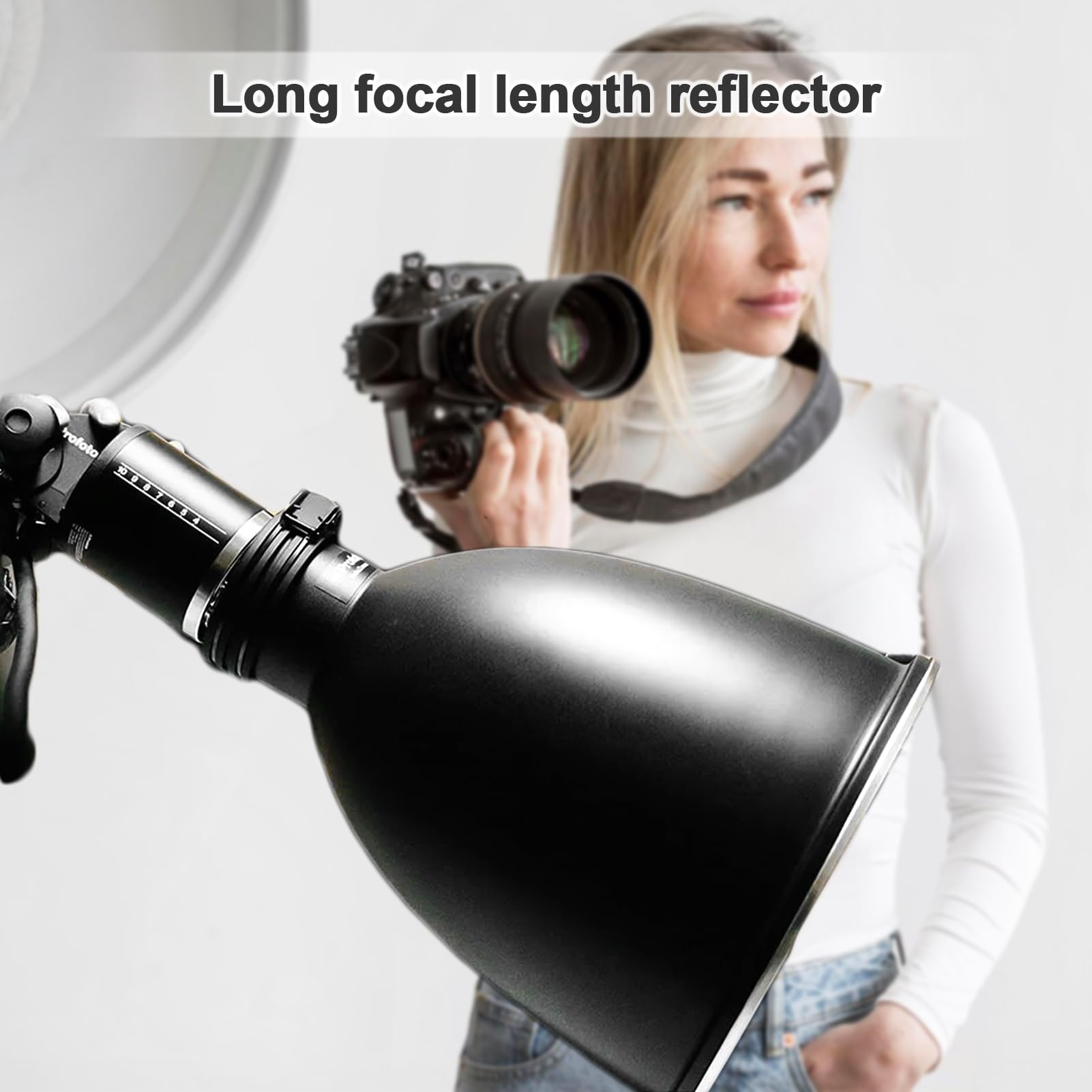 Andoer Piatto di bellezza da 11,6 pollici con supporto Profoto Tele-Zoom Riflettore Diffusore Diffusore Piatto con griglia a nido d'ape a 60° e calzino diffusore per Profoto Mount Studio Strobe Flash