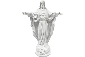 Blessing Sacred Heart of Jesus 24" White Concrete Garden Statue