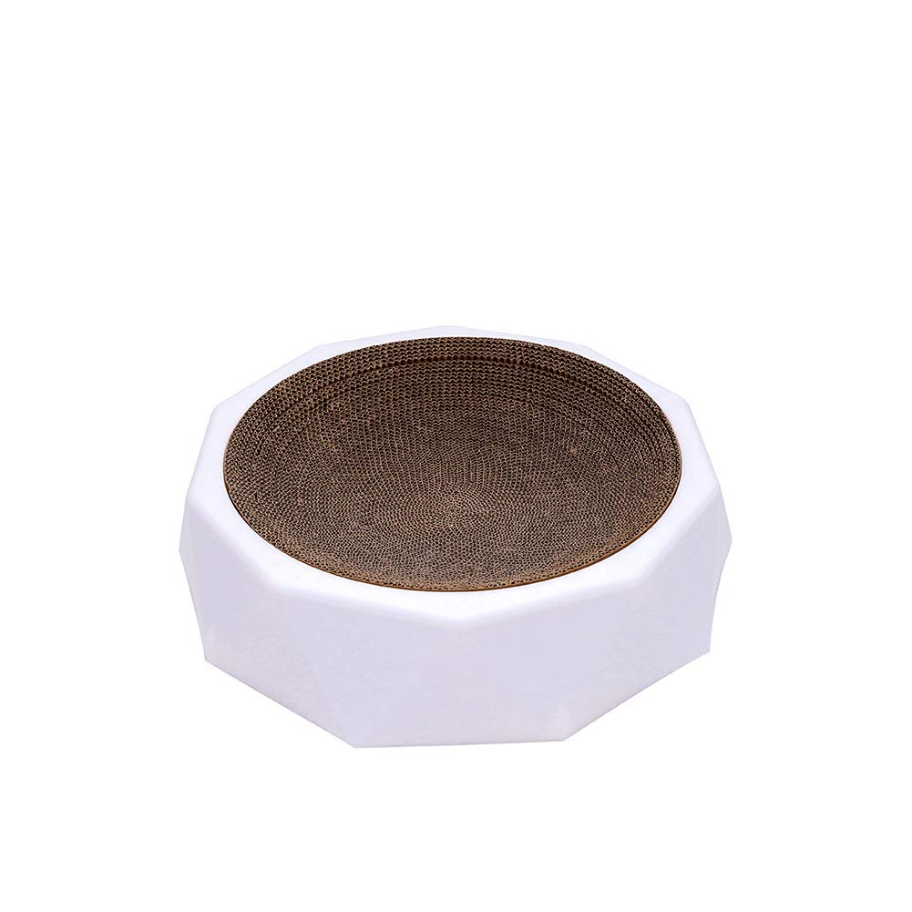 Cat tree, Creative fun corrugated paper cat scratch board diamond cat house pp plastic honeycomb net design removable inner core widened base is not easy to slide durable wearable cat toy