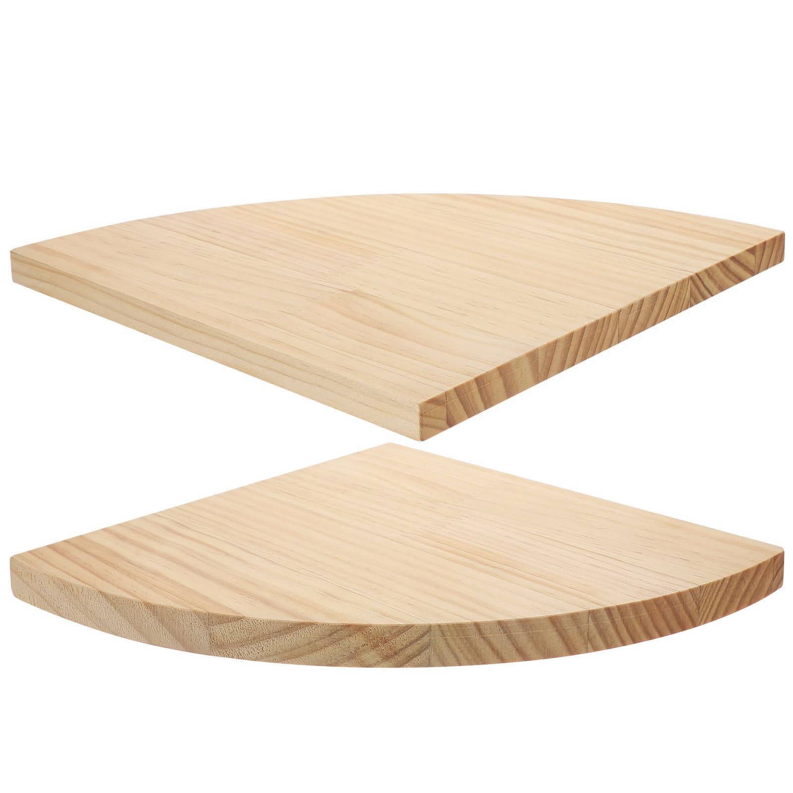 Étagère murale d'angle en bois khaki lot de 2 étagères robustes pour la décoration et le rangement
