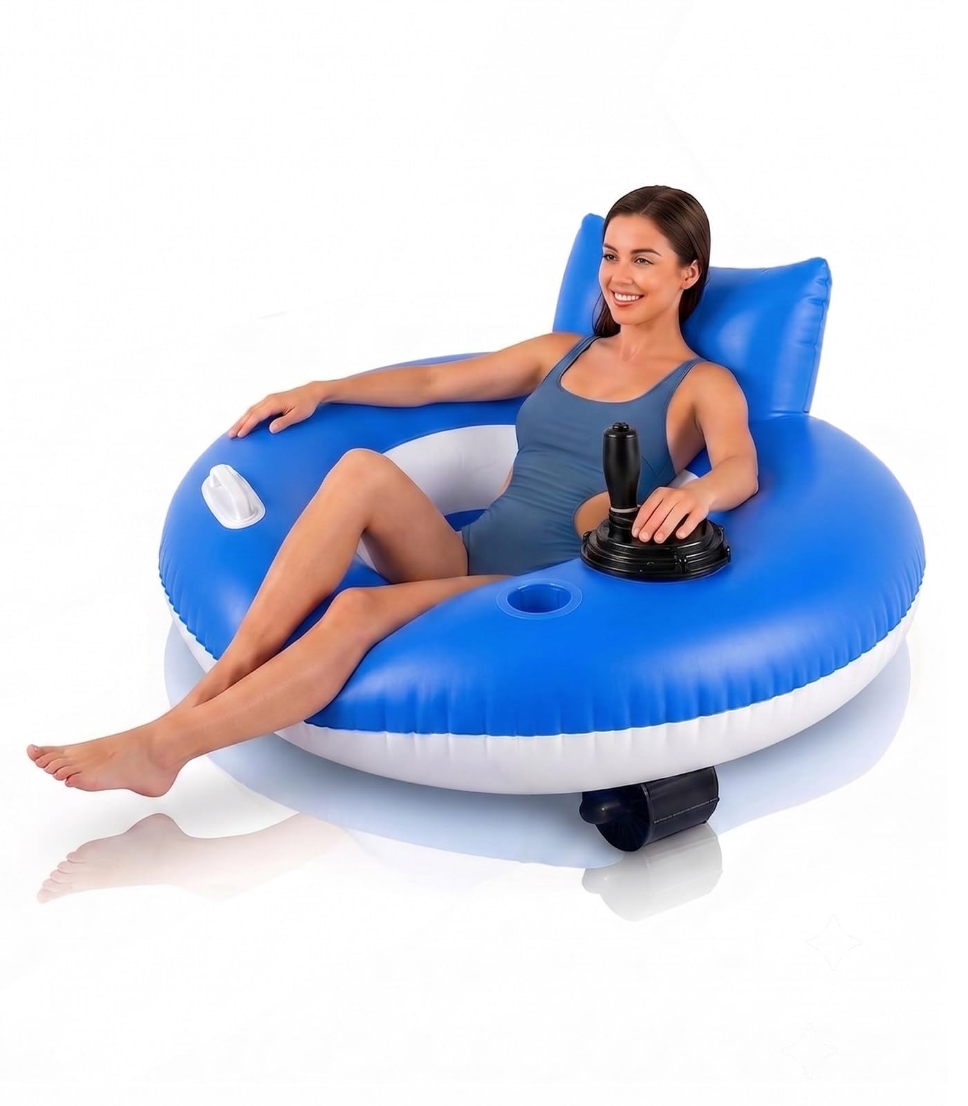 Kindevieft Multicolor Electric Pool Float – Portable Motorized Lounger, Perfect For Summer Fun And Relaxation, Vacations, And Sunbathing. A-Circular