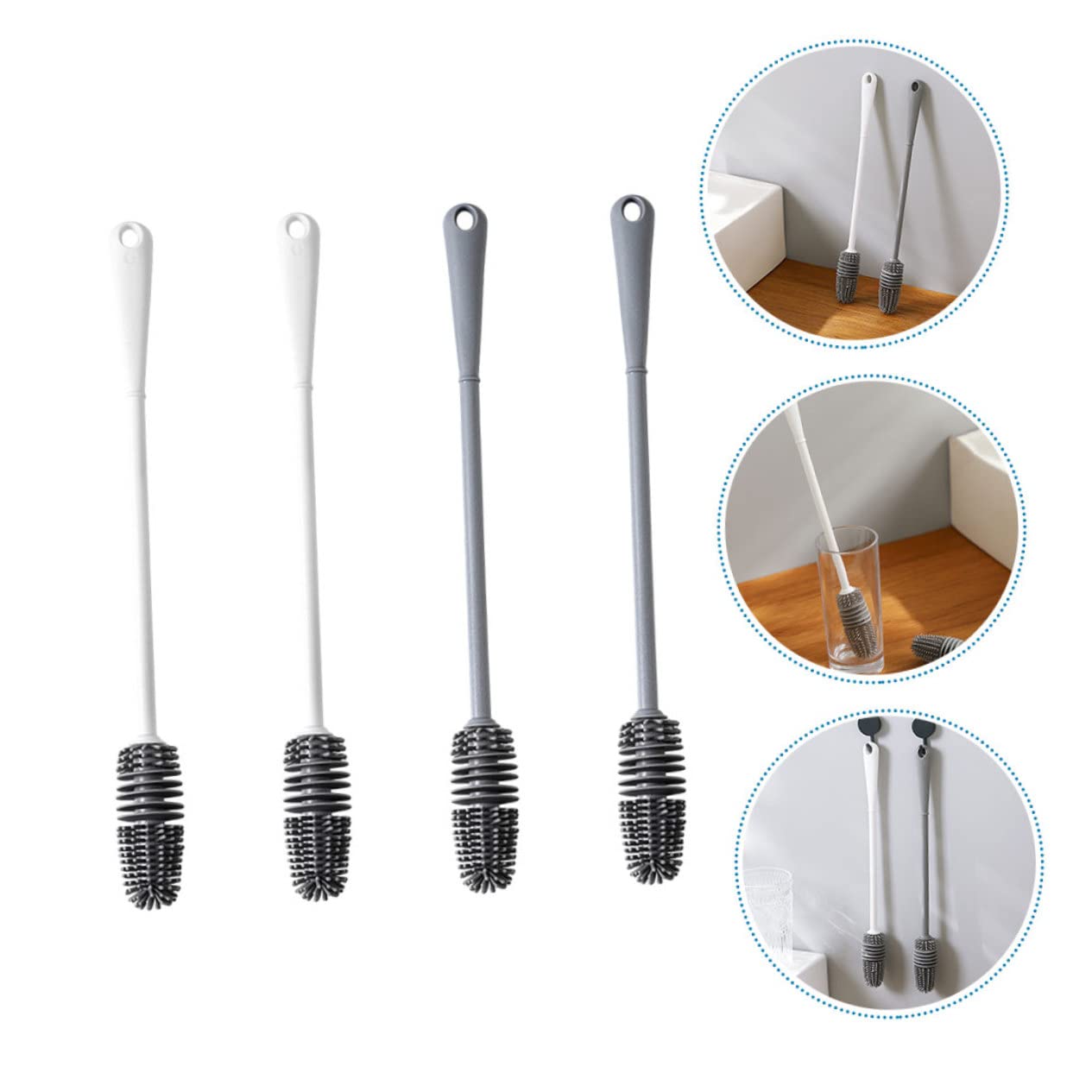 COLLBATH 8pezzi Spazzolini Per Silicone Versatile Per Bottiglie e Borracce Antiscivolo