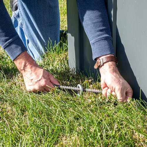 Image of ShelterLogic ShelterAuger 6-Piece 15-Inch Reusable Heavy Duty Steel Earth Auger Anchor Kit with 40-Feet of Rope for Anchoring Shelters, Canopies, and Instant Garages , Silver
