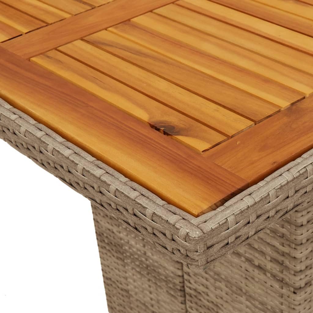 Tavolo da Giardino in Legno di Acacia e Polyrattan 190x80 cm | Ampio tavolo da pranzo per esterni, ideale per arredare il patio, il balcone o il terrazzo durante i pranzi in famiglia.