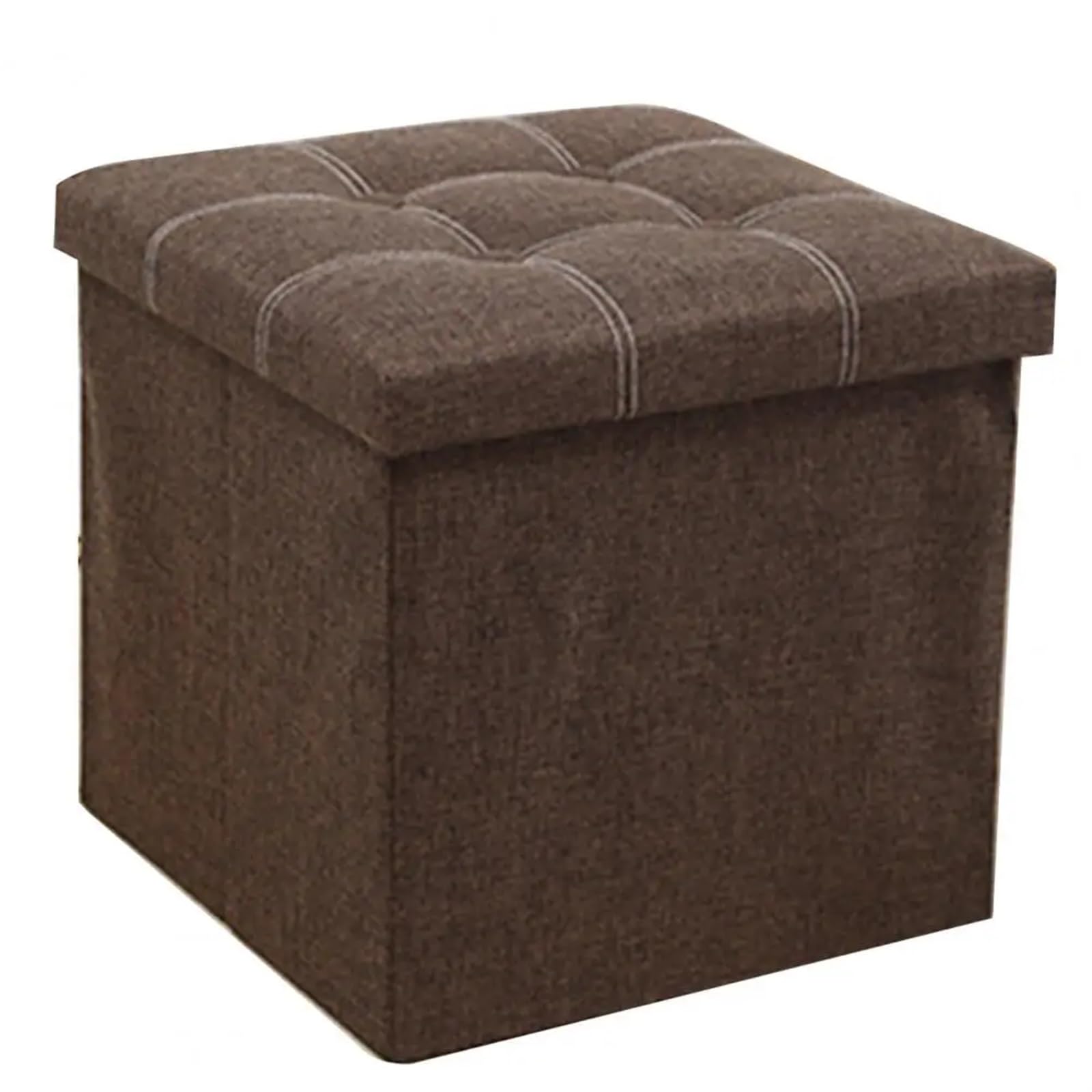 Taburete de Almacenamiento Plegable de Gran Capacidad for Dormitorio, Taburete reposapiés con Asiento Acolchado, organización de artículos Diversos for Sala de Estar(Coffee)