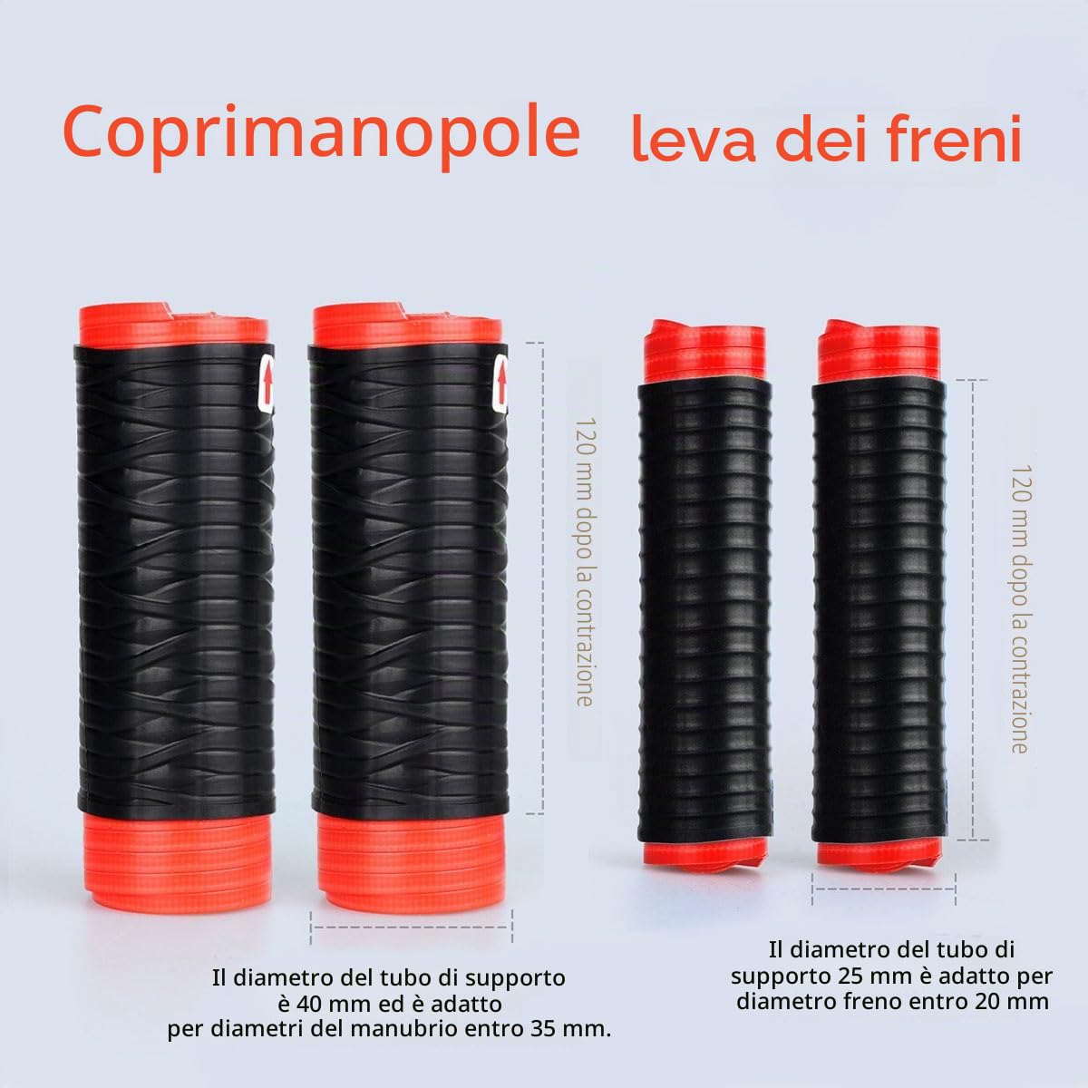Copri-impugnatura universale in silicone per manubrio e leva del freno, manopole avvolgenti antiscivolo per moto con impugnatura per leva del freno, nastro per manubrio per moto