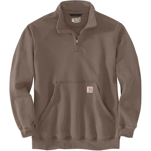 Carhartt Men's 105294 Loose Fit Midweight Quarter Zip Mock Neck Sweatshirt