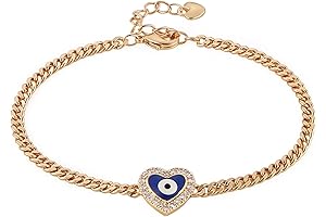 Women's 14K Rose Gold Evil Eye Bracelet: Protection, Luck & Love