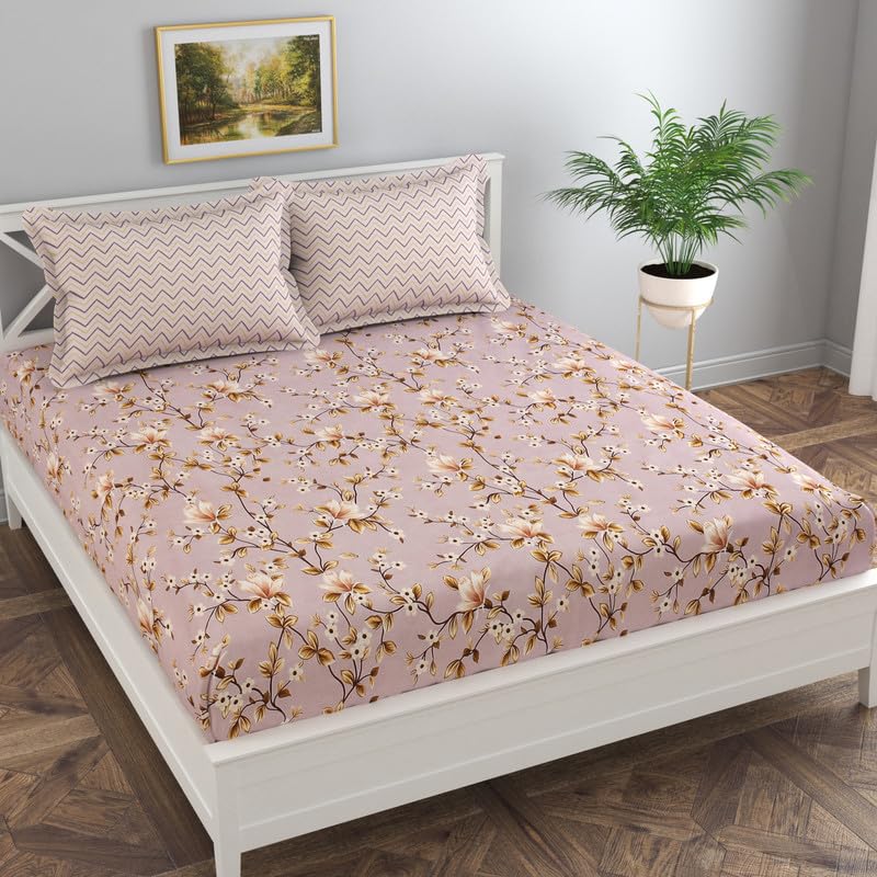 Image of Florida Polycotton Bedsheet (Reeva Mauve, Super King)