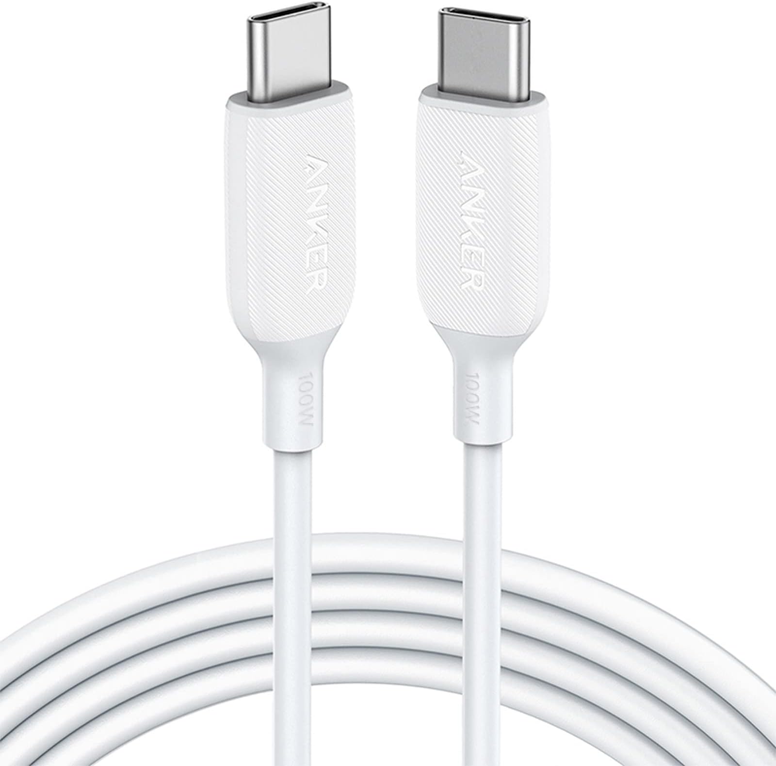Anker Powerline III USB C to USB C Charger Cable(100W,6FT),Type-C for iPhone 16/15,iPad mini 6,MacBook Pro 2020,Galaxy,Switch,and More(White)