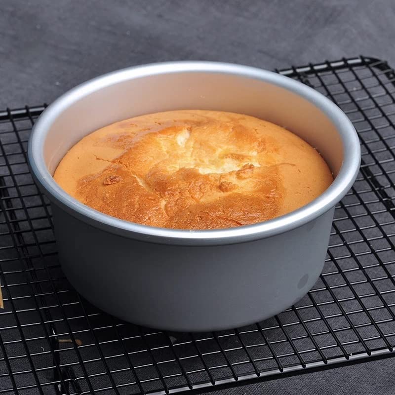 Juego de moldes para pasteles redondos de 4/6/8 pulgadas con parte inferior extraíble Juego de moldes para pasteles de gasa de aleación de aluminio Herramientas de latas para pasteles redondos de 3 n