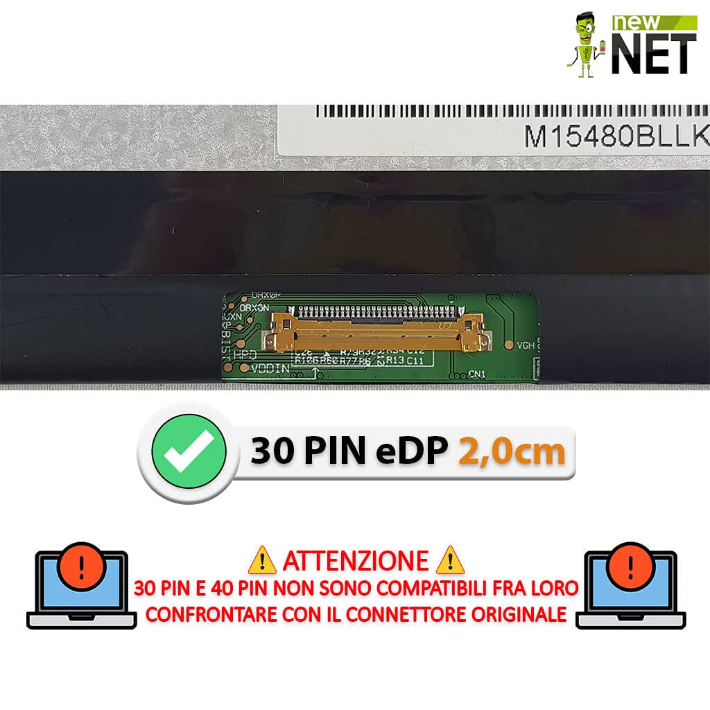 new net Pannello LCD - Schermo Monitor Display compatibile per B116XTN01.0 HW5A B116XTN02.1 B116XTN02.1 HW0A B116XTN02.2 HW1A [ 11.6 pollici HD - 1366 * 768-30 pin ]