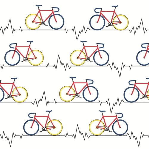 Guardanapos de papel com design de bicicleta de verão (20 unidades, 33 x 33 cm), branco