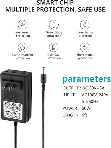 Miniatura 4 de Adaptador de cargador de 20 V de repuesto para Sony SRS-XG500 SRSXG500 X-Series Party Speaker, Bose Solo 5 TV Sound System Speaker 418775