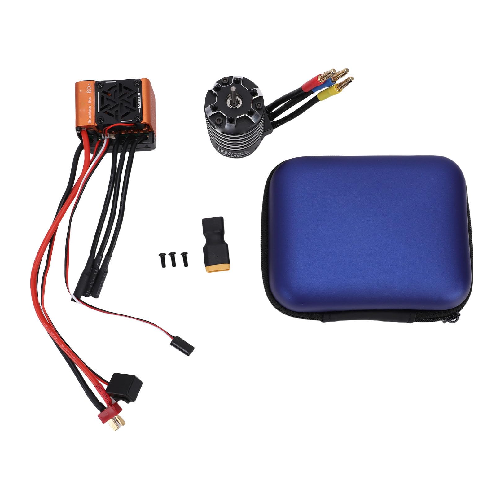 AMONIDA Wysokowydajny Silnik Bezszczotkowy 4300 KV i Zestaw Combo 60 A ESC do Pojazdów RC 1/10 1/12 Lekki i Wydajny