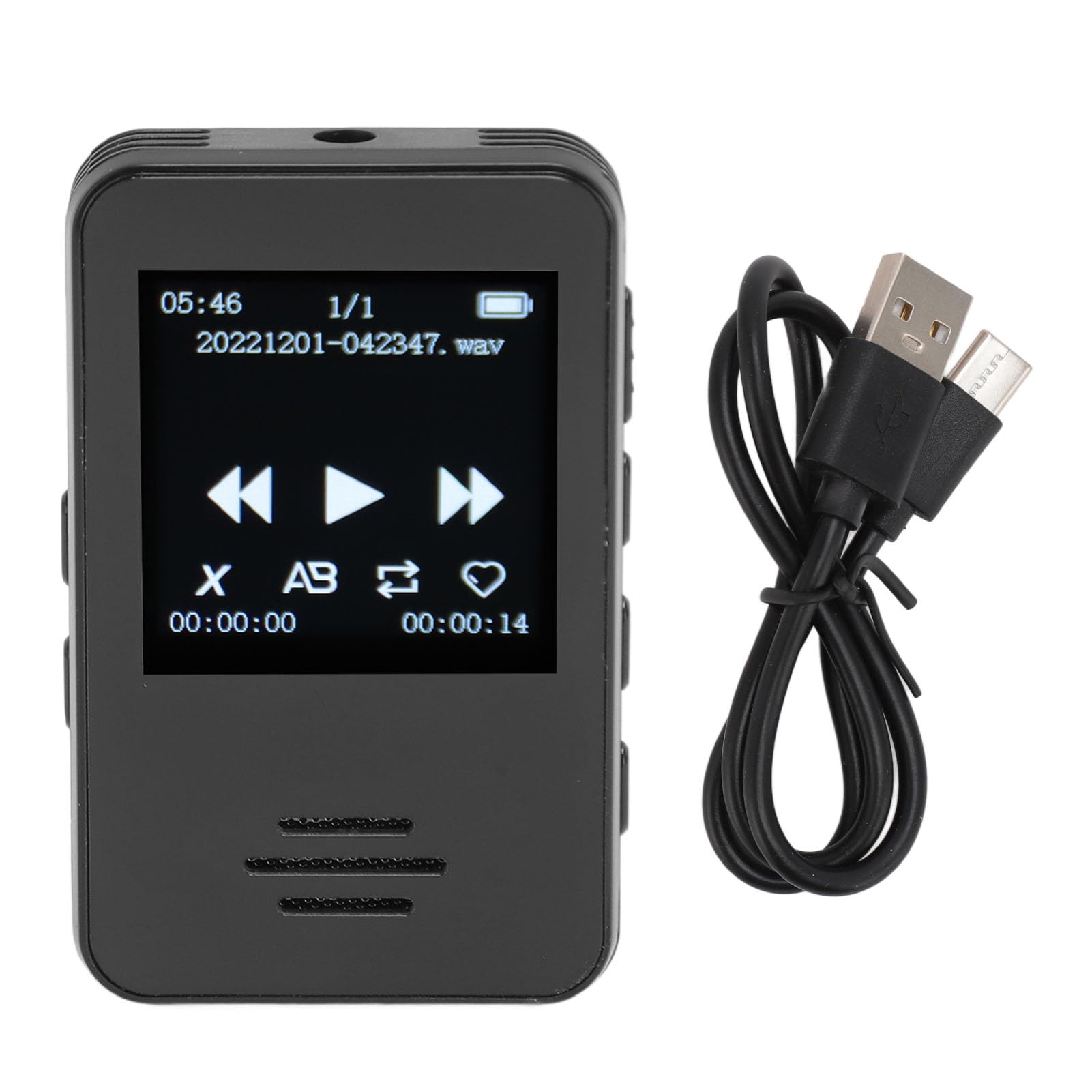 Registratore Vocale Digitale, Registratore per Lettore MP3 con Clip da 1,33 Pollici per Riunioni per