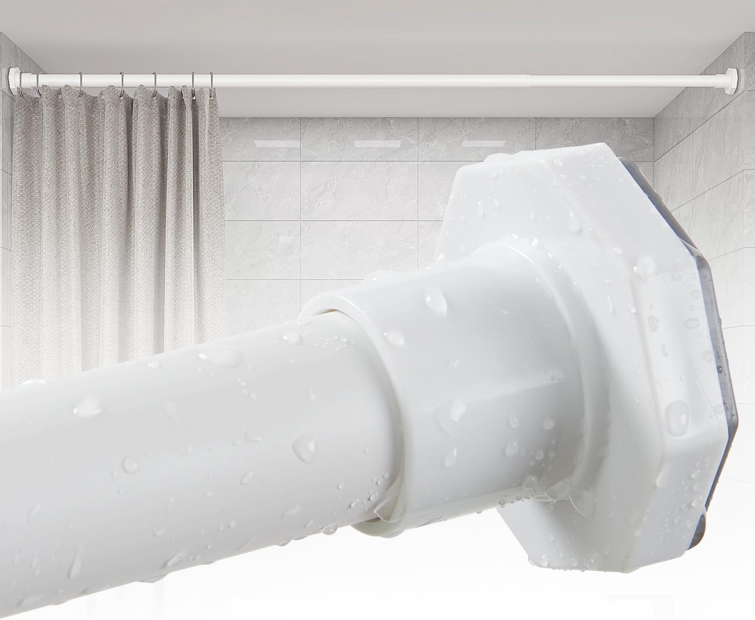 ALLZONE Shower Curtain Rod Spring Tension,3654 Inch Heavy