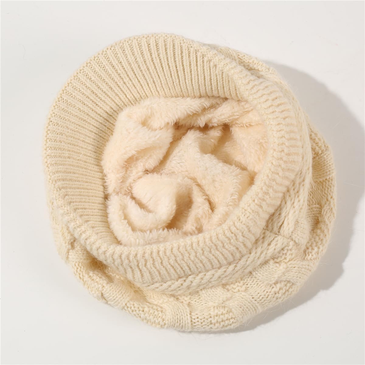 Women Winter Knitted Hat, Soft Stretchy Slouch Beanie with Visor Brim Warm Snow Ski Cap - Image 7