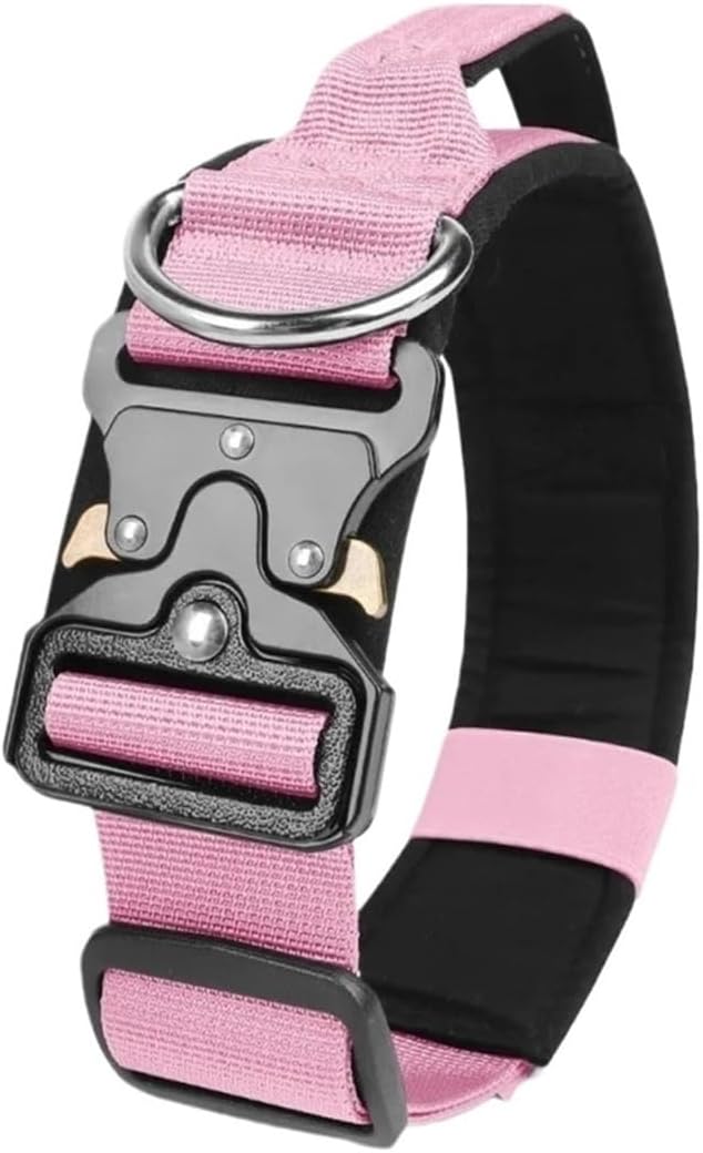 Dog Collar for Medium to Large Dogs - Adjustable Training Harness with Handle, for Comfort & Outdoor Use(Pink,XL)