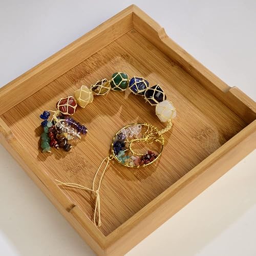 Miniatura 6 de Adornos colgantes de cristal hechos a mano para ventana de coche, 7 chakras, decoración del hogar, Feng Shui, ornamento de yoga y meditación