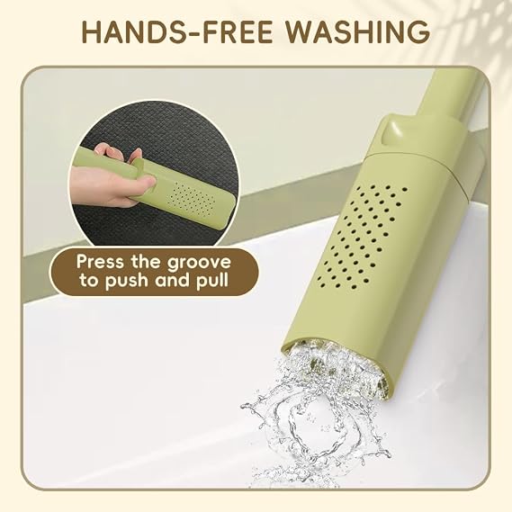 Foldable Hand-Washable Mini Mop, Portable Self-Wringing Small Mop, Self-Squeezing Mini Sponge Mops Powerful Absorbent Mop Mini Easy Mop for Kitchen Bathroom Desktop Car (Beige)