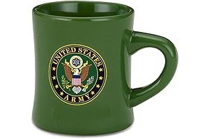 U.S. Army Stoneware Green Ceramic Wartime Stories Mug
