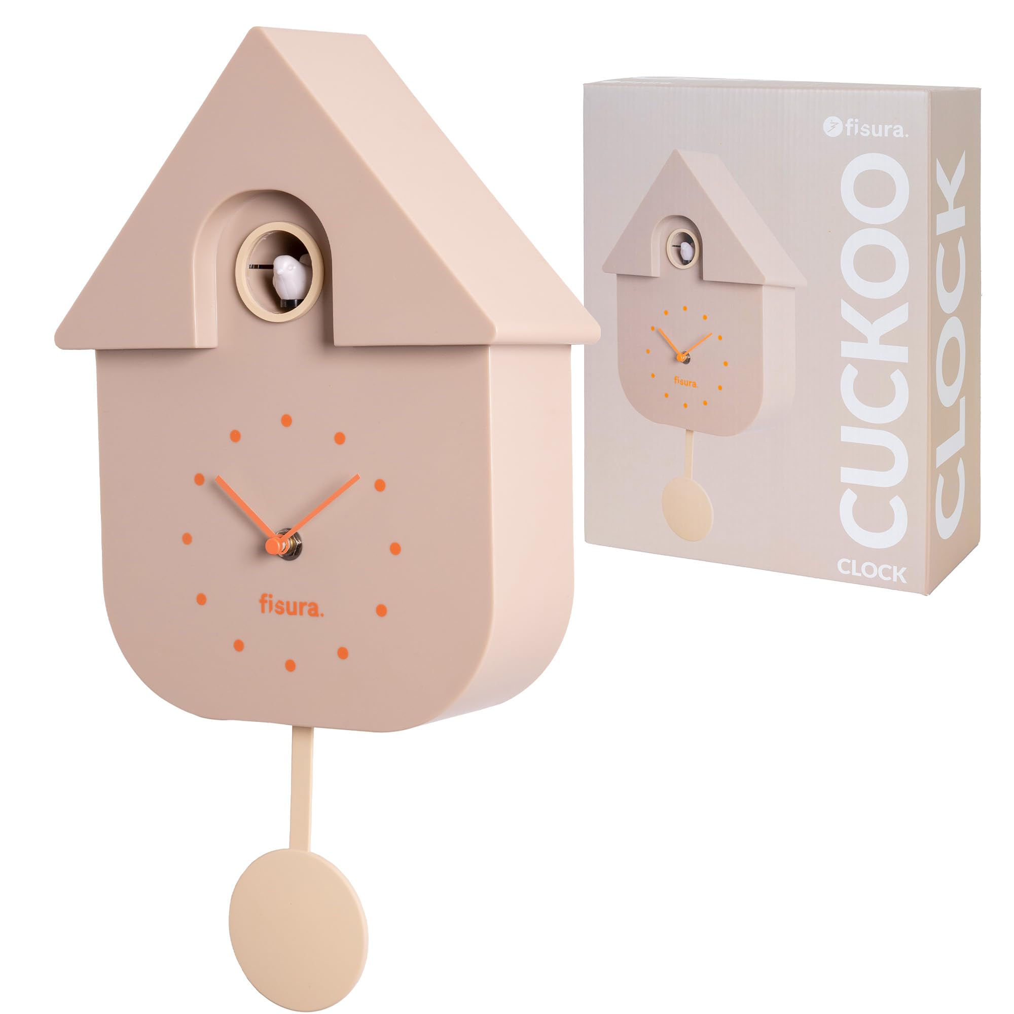 FISURA - Kuckucksuhr, Wanduhr, Geschenk Wanduhr, 3 AA-Batterien Nicht enthalten