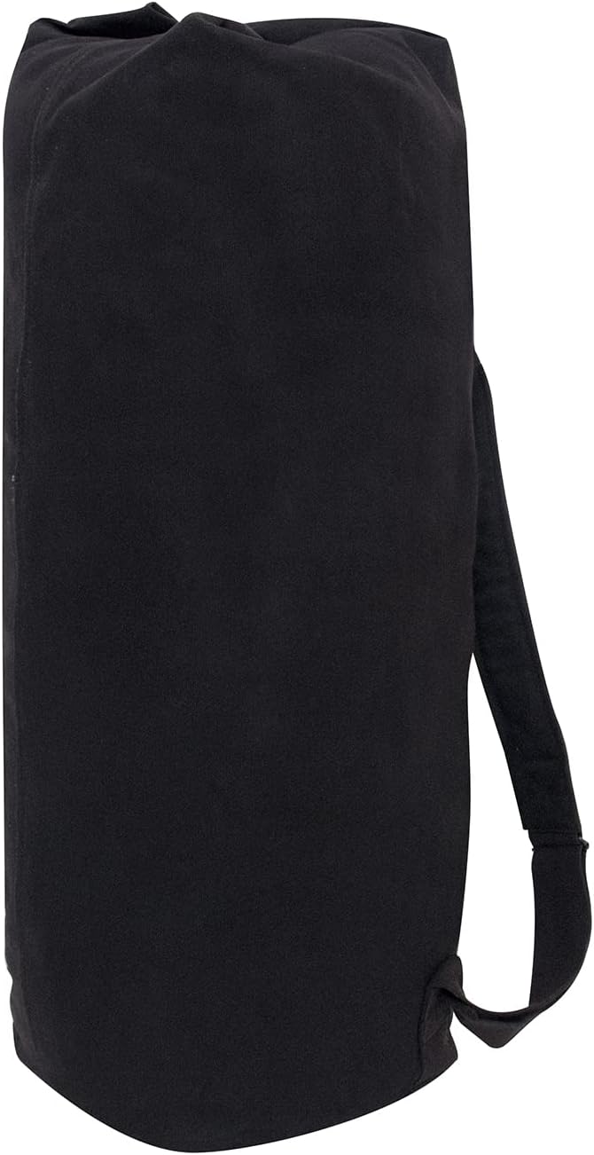 Black GI Style Double Strap Duffle Bag - Image 3