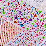Gem Stickers, 3005 Pcs Rhinestone Stickers, Jewel Stickers Self Adhesive, Bling Acrylic Gems for Crafts, Stick on Gems & Pearls for Makeup, DIY, Eye, Nail, Muti Colors, Shapes, Sizes