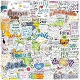 100 PCS Inspiring Stickers Waterproof Vinyl Stickers for Water Bottle Positive Stickers 100Pcs No Repeat Motivational Laptops Computers Guitar, Skateboard, Mobile Phone, Tablet for Women Adults Teens