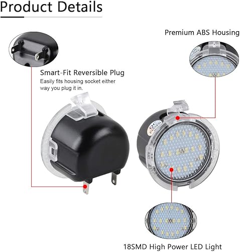Miniatura 5 de Gempro Luces LED de espejo lateral para Toyota Tundra 2007-2020, Toyota Sequoia 2008-2020, 6000K blanco