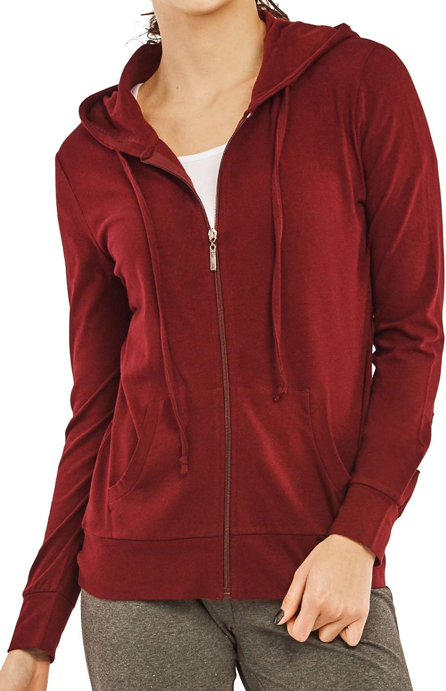 Women's Zip Up Cotton Light Hoodie Jacket - Image 3