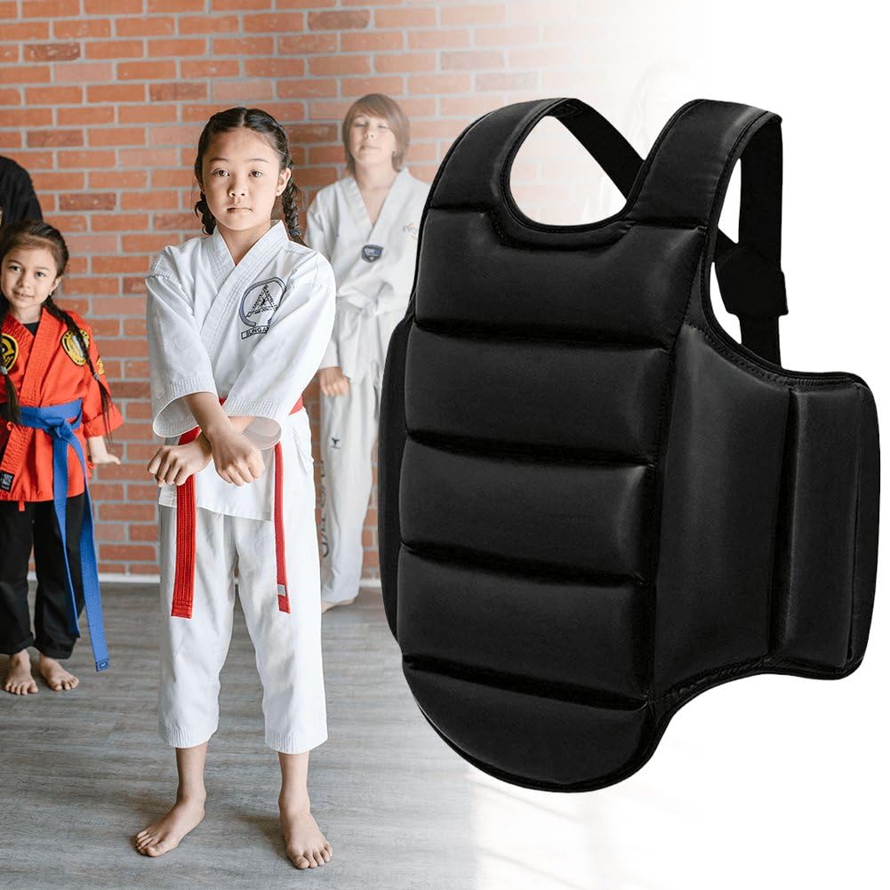 Protège-Poitrine De Boxe Kickboxing MMA Muay Thai Protecteur De Corps Bouclier De Frappe Réglable Arts Martiaux Coussin De Protection des Côtes du Haut du Ventre
