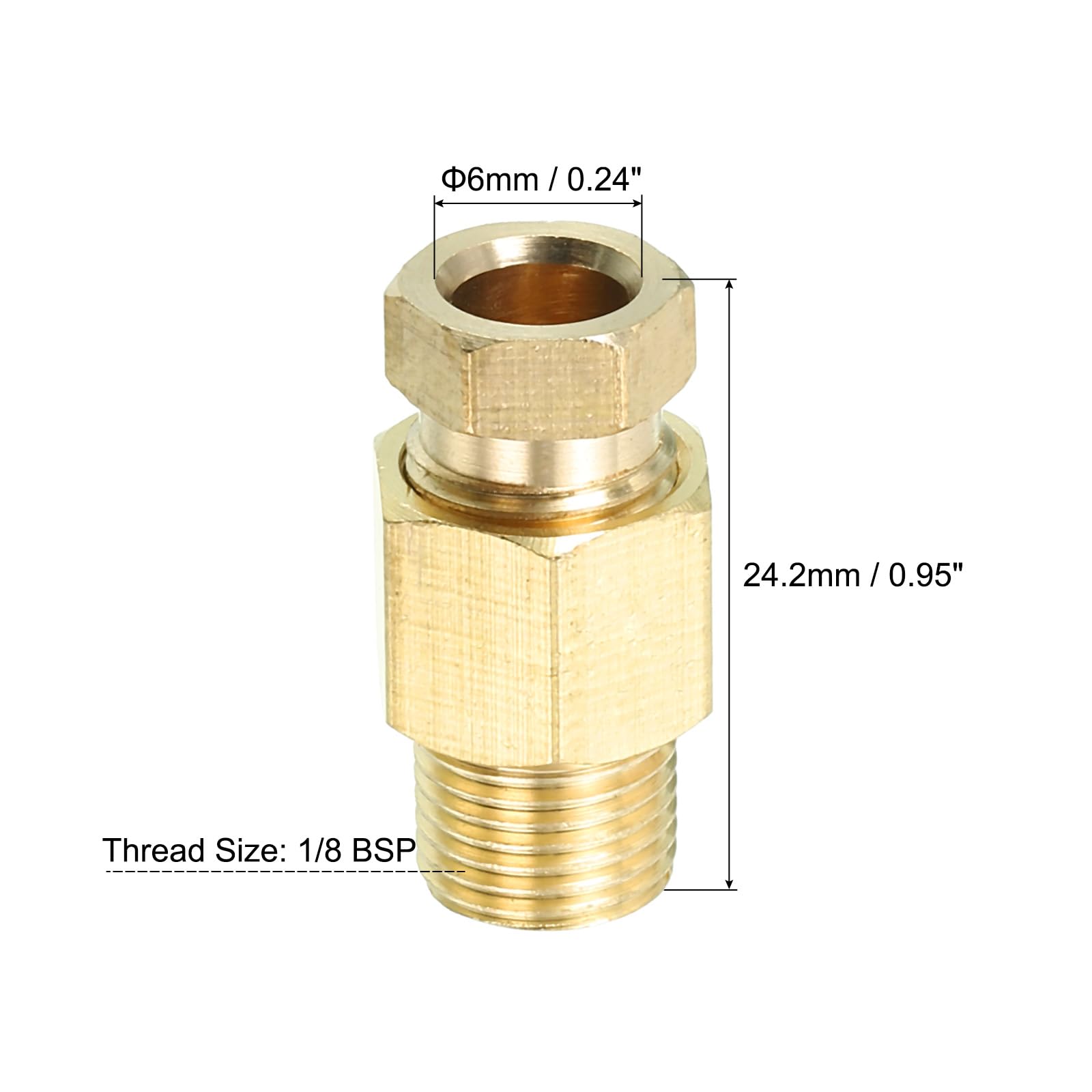 Raccord Laiton Pour Tuyau 6mm Intérieur - Filetage Femelle G 1/8 NPT - Pour Air, Eau, Carburant (lot De 2)