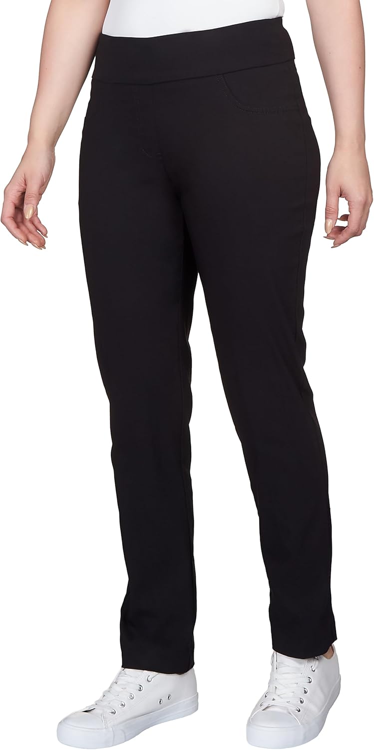 Ruby Rd. Womens Ruby Rd. Womens Mid-Rise Pull-on Straight Solar Millennium Tech Pant - Image 3